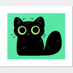 Cute Lil Black Cat Posters and Art